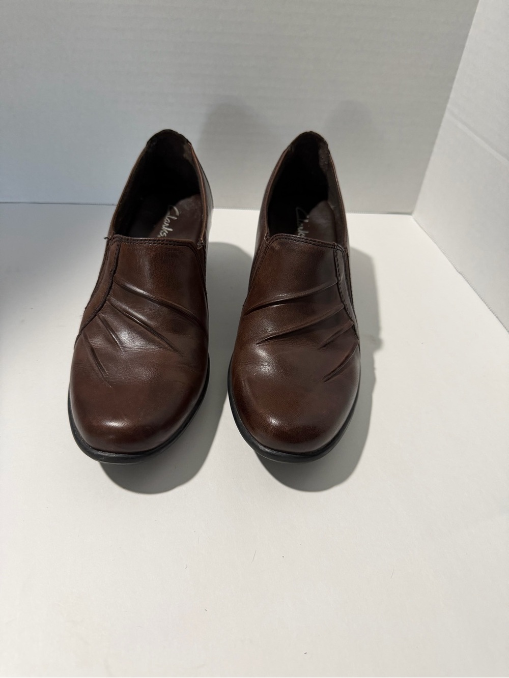 Clarks Dark Brown Leather Slip-On Loafers